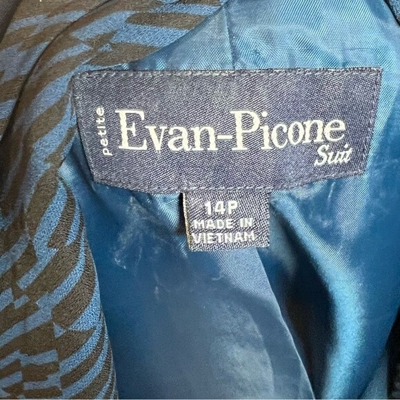 Evan Picone 3 piece blue and black skirt suit size 14P NWOT - Picture 6 of 7
